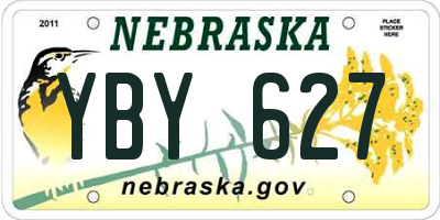 NE license plate YBY627