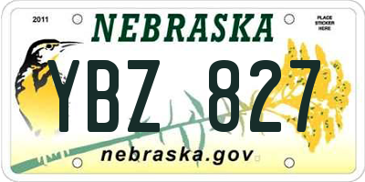 NE license plate YBZ827