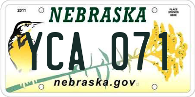 NE license plate YCA071