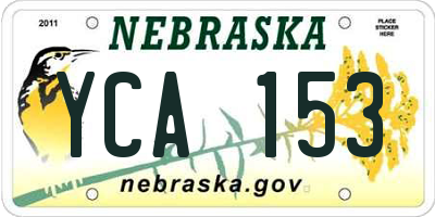 NE license plate YCA153