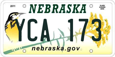 NE license plate YCA173