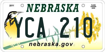 NE license plate YCA210