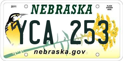 NE license plate YCA253