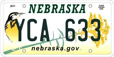 NE license plate YCA633