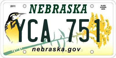 NE license plate YCA751