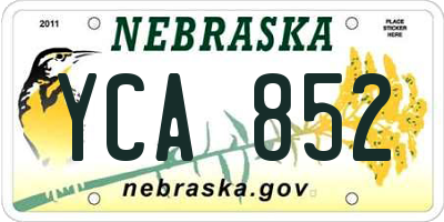 NE license plate YCA852