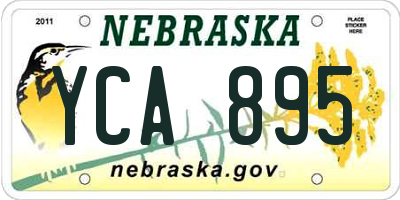 NE license plate YCA895