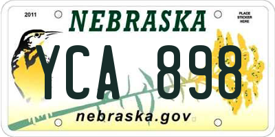 NE license plate YCA898