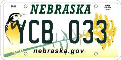 NE license plate YCB033