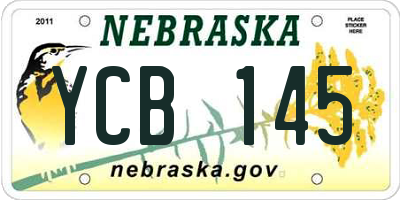 NE license plate YCB145