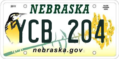 NE license plate YCB204