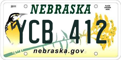 NE license plate YCB412