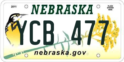 NE license plate YCB477