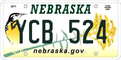 NE license plate YCB524