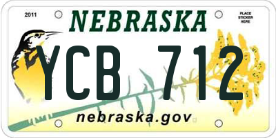 NE license plate YCB712
