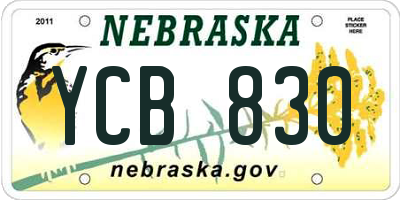 NE license plate YCB830