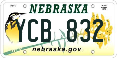 NE license plate YCB832