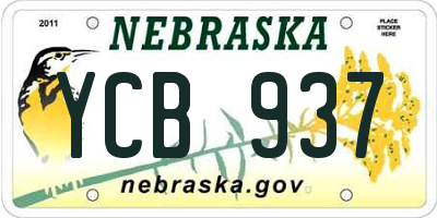 NE license plate YCB937