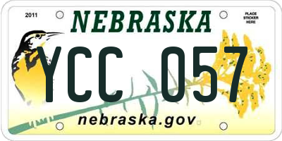 NE license plate YCC057