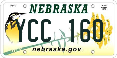 NE license plate YCC160