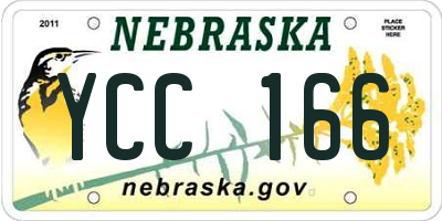 NE license plate YCC166