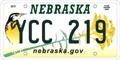 NE license plate YCC219