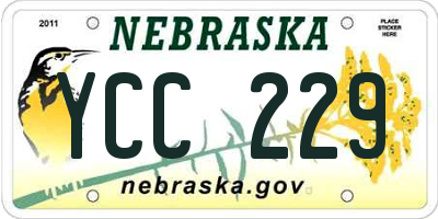 NE license plate YCC229