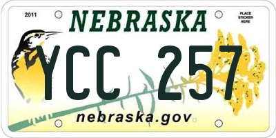 NE license plate YCC257