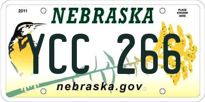 NE license plate YCC266