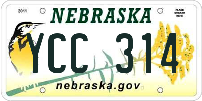 NE license plate YCC314