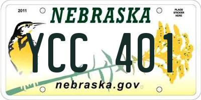 NE license plate YCC401