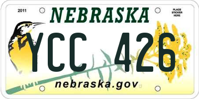NE license plate YCC426