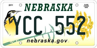 NE license plate YCC552