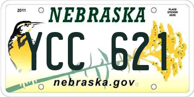 NE license plate YCC621