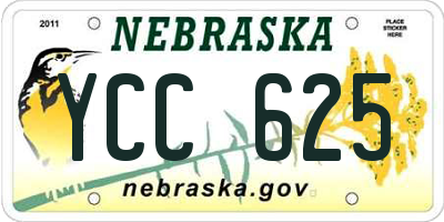 NE license plate YCC625