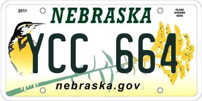 NE license plate YCC664