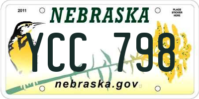 NE license plate YCC798