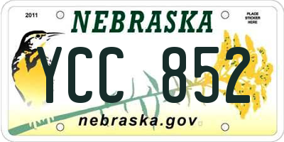 NE license plate YCC852