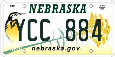 NE license plate YCC884