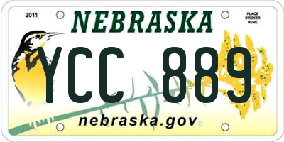 NE license plate YCC889