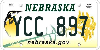 NE license plate YCC897