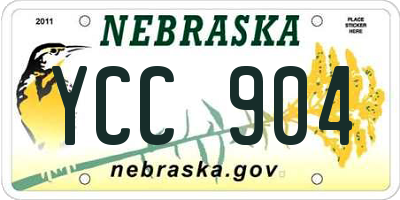 NE license plate YCC904