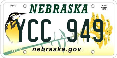 NE license plate YCC949