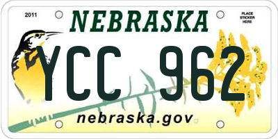NE license plate YCC962