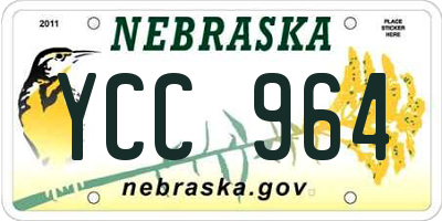 NE license plate YCC964
