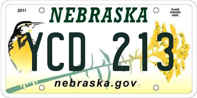 NE license plate YCD213