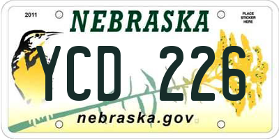 NE license plate YCD226