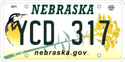 NE license plate YCD317