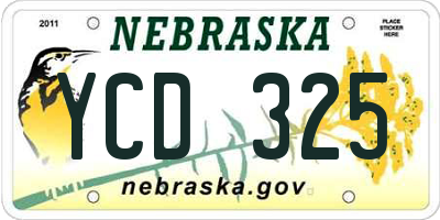 NE license plate YCD325