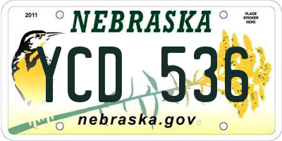 NE license plate YCD536